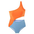 Pebbles Nepal Hot Spring Swimsuit Female Sexy Slim Belly Cover Hot Style Contrast Color One-piece For Women. 