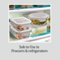 Set Of 3 Borosilicate Glass Food Storage Square Container With Airtight Lid (370 ML, 620 ML And 950 ML). 
