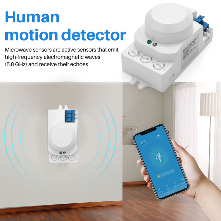 5.8GHz%20HF%20System%20LED%20Microwave%20360%20Degree%20Motion%20Sensor%20Light%20Switch%20Body%20Motion%20Detector,White%20-%20Image%204