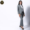 Boss Lady Single Breasted Classic Grey Formal Coat and Pant Set For Women. 