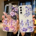 For Samsung S23 S24 Ultra S21 S22 Plus A54 A53 A52 Fall Protection Phone Shell Shockproof Floral Pattern Clear Phone Case Cover. 