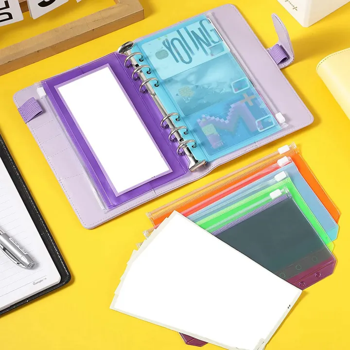 ARELENE%2028%20Pieces%20Binder%20Pockets%20A6%20Size%206%20Holes%20Binder%20Zipper%20Folders%20Waterproof%20PVC%20Loose%20Leaf%20Bags%20for%206-Ring%20Binder%20Notebook%20-%20Image%203