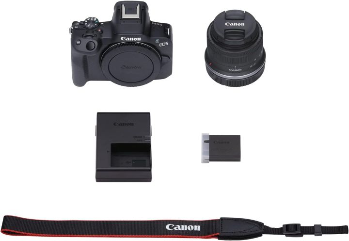 Canon%20EOS%20R50%20Mirrorless%20Vlogging%20Camera%20(Black)%20w/RF-S18-45mm%20F4.5-6.3%20is%20STM%20Lens,%2024.2%20MP,%204K%20Video,%20with%2016%20GB%20card%20and%20Bag%20-%20Image%207