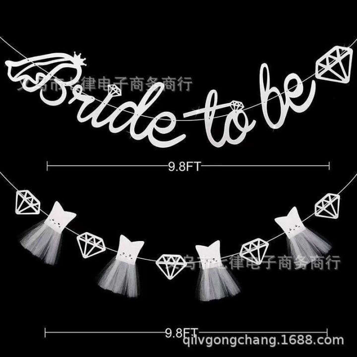 Bachelorette%20to%20Be%20Dress%20Style%20Bride%20Wedding%20Party%20Decoration%20Glitter%20Banner%20-%20Image%203
