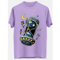 Cool Hourglass Space Station Cotton Unisex Summer T-shirt. 