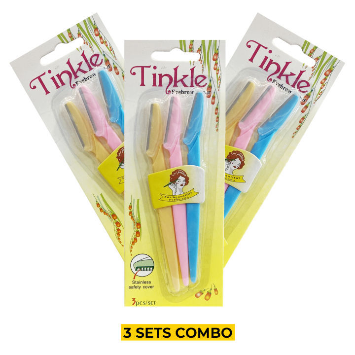Twinkle Ravors Tinkle Face & Eyebrow Stainless Razors (Pack of 3) X 3 | Daraz.com.np