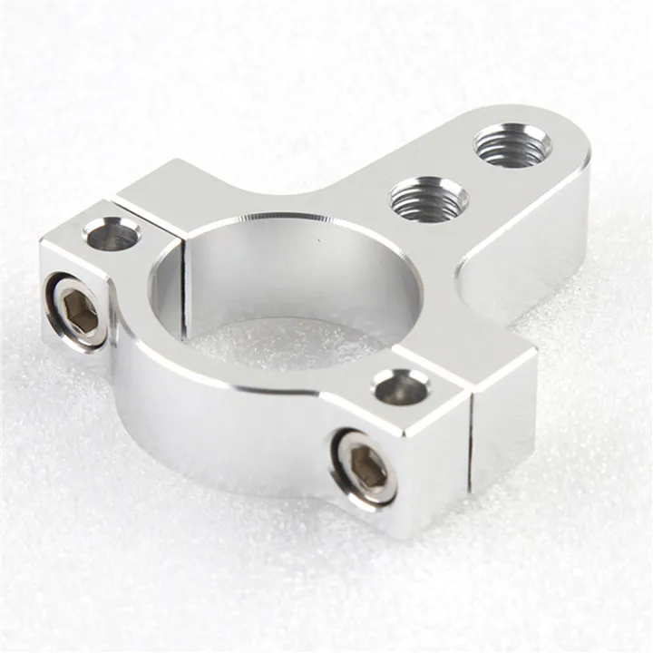 Cluellp-3%20Pcs%2027mm%20Aluminum%20Steering%20Damper%20Fork%20Frame%20Mounting%20Clamp%20Bracket%20Foot%20Fixer%20for%20Motorcycle%20Bike%20Modification%20Silver%20-%20Image%205