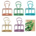 Mini Portable Hollow Out Metal Binder Clips/Multicolor Durable Notes Letter Paper Bookmark Binder Bill Clip/Dovetail Book File Clips. 
