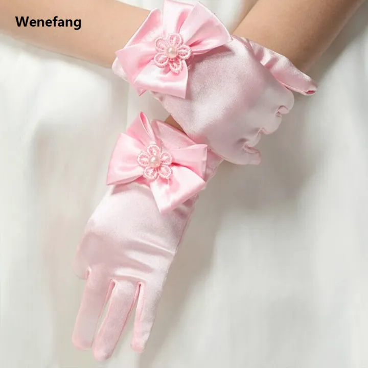 Wenefang%201Pair%20Girl%20Etiquette%20Performance%20Glove%20Satin%20Pearl%20Flower%20Lace%20Bow%20Short%20Children%20Princess%20Wedding%20Dress%20Dance%20Mitten%20-%20Image%203