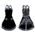 Red/Black Uniform Apron Cute And Sweet Polyester Hanging Neck Apron Adjustable Apron for Cafe  Specialty Restaurant Flower Shop Art Training Class Shopping Guide Event Display Service Bakery Studio. 