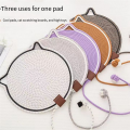 2PCS Cotton Rope Cat Scratcher Board Cat Scratching Post Mat Bed Mat Claw Sharpener Scrapers for Cat Grinding Nail Pad,C. 