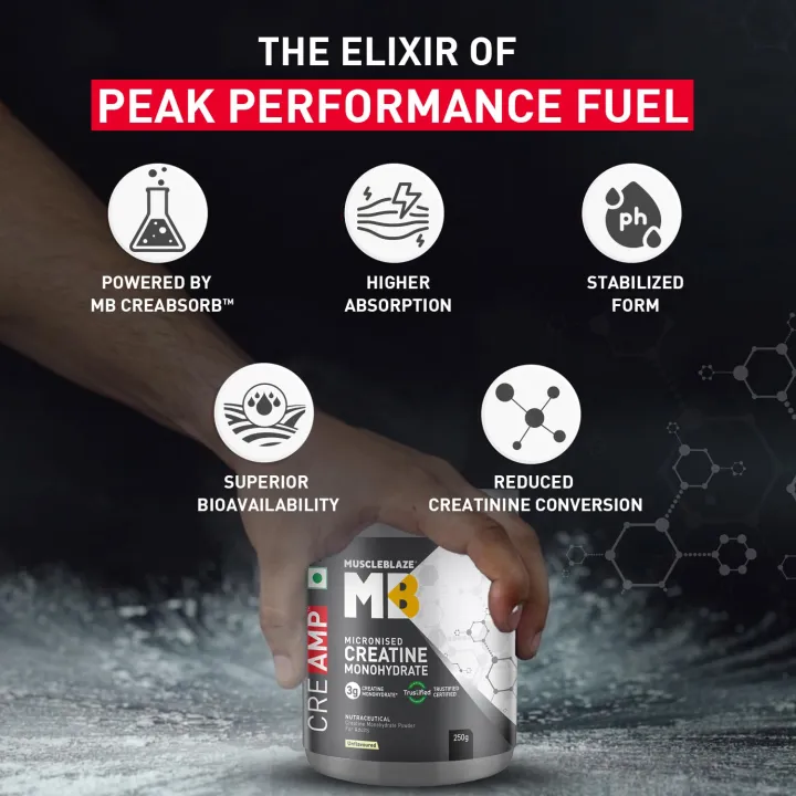 MuscleBlaze%20Creatine%20Monohydrate%20250g%2083%20Servings%20with%20CREAMP%20Micronized%20Powder%20for%20Muscle%20Building%20-%20Image%205