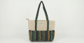 Nepali Handcrafted Cotton Shoulder Bag for Women - Multi-Pocket Ladies Casual Travel & Office Tote Bag with Laptop Pocket. 