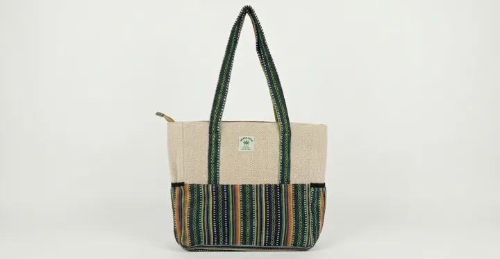 Nepali%20Handcrafted%20Cotton%20Shoulder%20Bag%20for%20Women%20-%20Multi-Pocket%20Ladies%20Casual%20Travel%20&%20Office%20Tote%20Bag%20with%20Laptop%20Pocket%20-%20Image%203