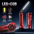 Professional 5 Gears COB LED Work Light Folding Rechargeable High-lumen Flashlight Magnetic Hanging Hook Portable Searchlight Outdoor,Repair. 