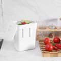 1.3 Gallon Kitchen Compost Bin Trash Can with Lid Food Waste Bin Small and Light Bathroom Trash Can White. 
