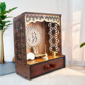 AEROMAX Wooden Pooja Stand Designer Mandir for Home Office Brown Temple. 