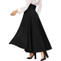 NEW Ankle solid color line tie elegant skirt women's long skirt with high waist A cut pleated length, suitable for spring women. 