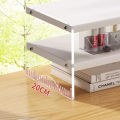 Double-Deck Computer Monitor Holder Transparent PC Screen Stand Bracket Desktop Display Storage Organizers For Office Working Queena. 