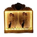 Kissing Swan Dual Photo Frame with Led Lights and Clock. 