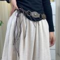 Retro Grommet PU Leather Waist Belt Gothic Steampunk Vintage Rivet Waist Cinch Belt Wide y2k Waistband Women Ladies. 
