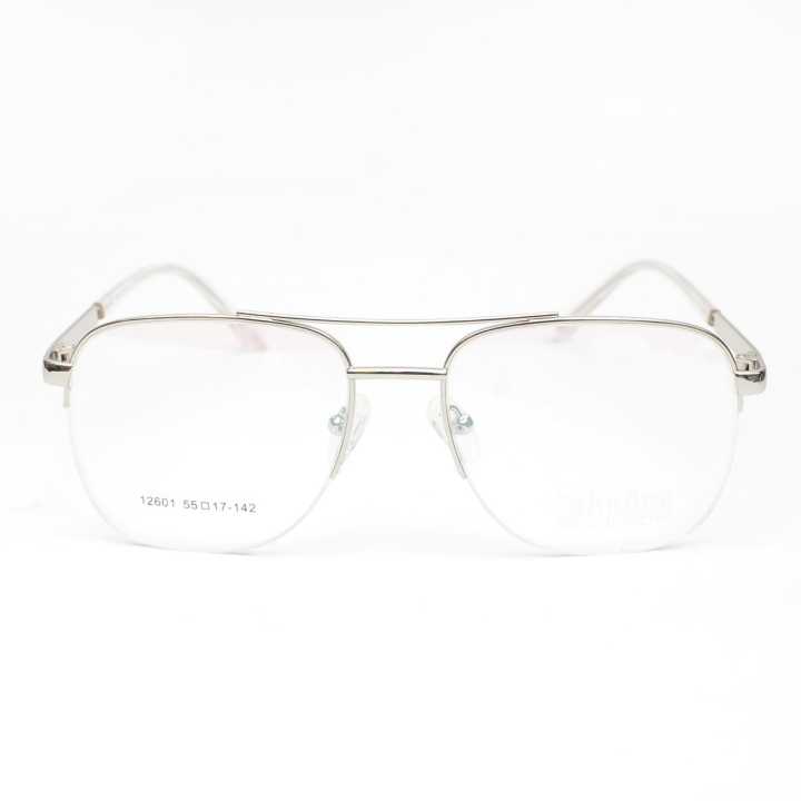 Silver Square Shape Metal Frame Blue Cut Blue Glass For Men