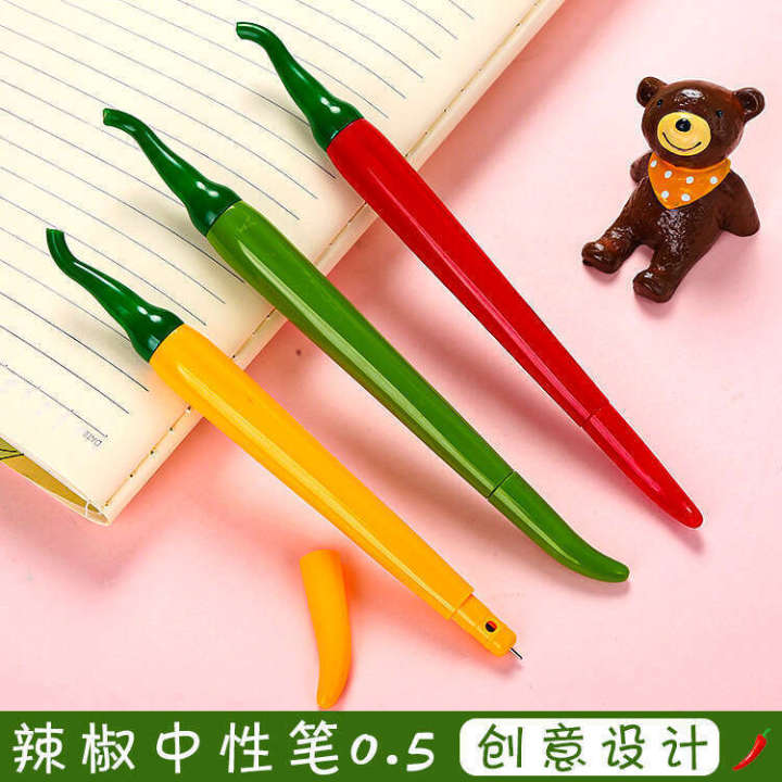 Cute Pepper Gel Creative Vegetable Shape Student Stationery Black Water Office Supplies Signature Pen
