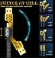 4 in 1 Fast Charging Cable (Type C/USB A/Lightning) Dual Type C PD 27W 65W Nylon Braided Cable | Flat Braided i-Phone Charging Cable with Velcro Multi Charging Cable Combo Type C/USB-A Ports. 