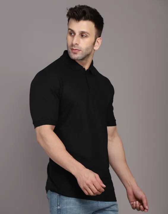 Men%20Regular-Fit%20Cotton%20Pique%20Polo%20Shirt-Black%20Summer%20wears%20-%20Image%206