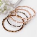 Dili Crystal Glass Women's Natural Stone Ao Crystal Beads Bracelet 4pcs/set Gold Elastic Bracelet Set Jewelry. 
