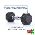 RUBX 5 Kg Rubber Hex Dumbbell (Pair), 5 Kg Dumbell, Rubber Hex Dumbell ( 5Kg*2 Pc = 10 Kg), Dumbbells. 