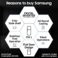 Samsung 275L,Digital Inverter Frost Free Double Door Refrigerator (RT40H30WNPIN, Matt Doi Metal, 2026 Model). 