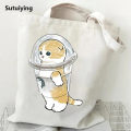 Sutuiying High Capacity Women Men Canvas Shoulder Bags Cute Cats Cartoon Anime 2025 Tote Bag Teen Girls Beach Bag Funny Kitten Female Handbags. 