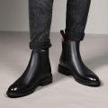 Black Genuine Leather Ankle Boot For Men. 