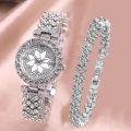 Fashion With Bracelet Gypsophila Watch Rose Gold Alloy Ladies Watch Bling Bling Flower Diamond Watch. 