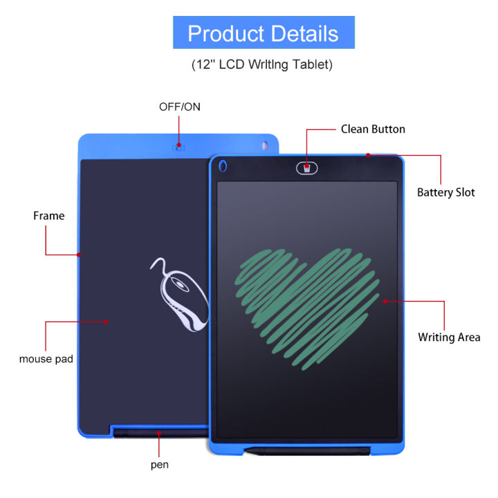 12%20Inch%20LCD%20Writing,%20Sketching,%20Drawing,%20Erasable%20Electronic%20Paperless%20Tablet%20&%20Handwriting%20Pad%20for%20Baby,%20Toddlers%20&%20Adult%20-%20Image%205