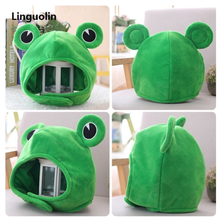 Linguolin for Frog Hat for s Scarf Cap Plush Cartoon Headgear Photo ...