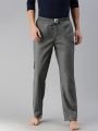 U.S. Polo Assn. Men Grey Solid Pure Cotton Lounge Pants. 