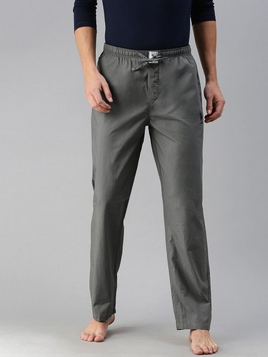 U.S.%20Polo%20Assn.%20Men%20Grey%20Solid%20Pure%20Cotton%20Lounge%20Pants%20-%20Image%202