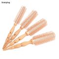 Sutuiying Professional Wood Round Curly Combs For Women Hairdressing Massage Fashion Brush Salon Barber Aluminum Tube Hair Styling Comb New Type. 