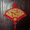 Good Luck Red Tet Pendant Flocked Cloth Lucky Spring Festival Hanging With Tassel Tet Wall Hanging Ornament Home Decor. 