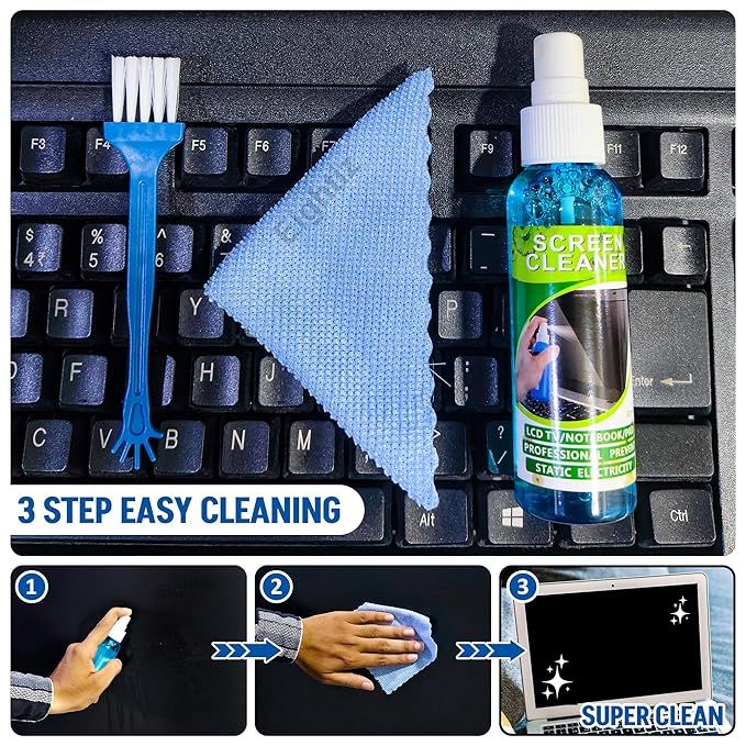 3-in-1 Screen Cleaner Kit Spray For Laptop, Mobile, LED TV & Glass ...