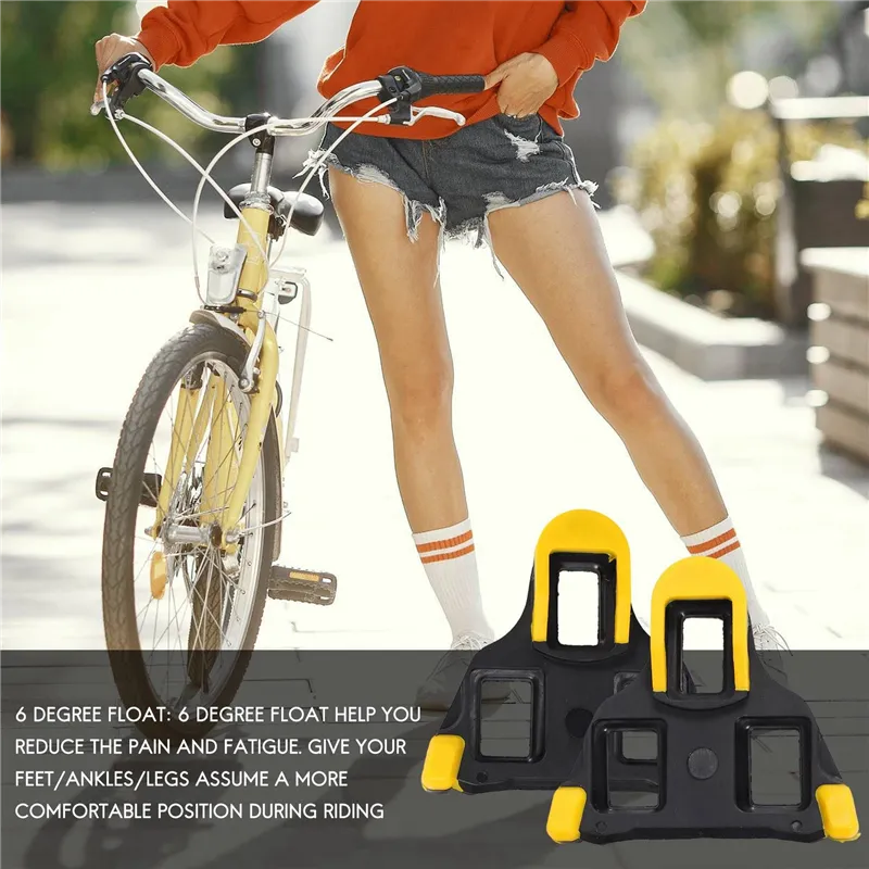 Road Bike Cleats Degree Float Self-Locking Cycling Pedals Cleat