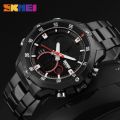 SKMEI 1146 Mens Wrist Watch, Military Analog Digital Watches with LED Multi Time Chronograph, Stainless Steel Business Watches for Men. 