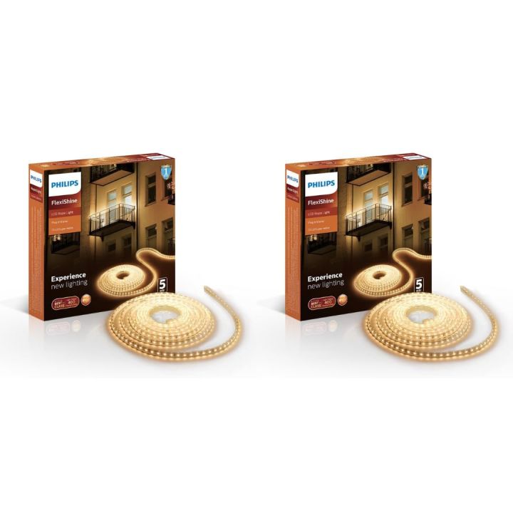 Philips 5 Meter LED Rope Light Play Flexible Rope Light for Indoor and Outdoor Decorations Warm White, Pack of 2