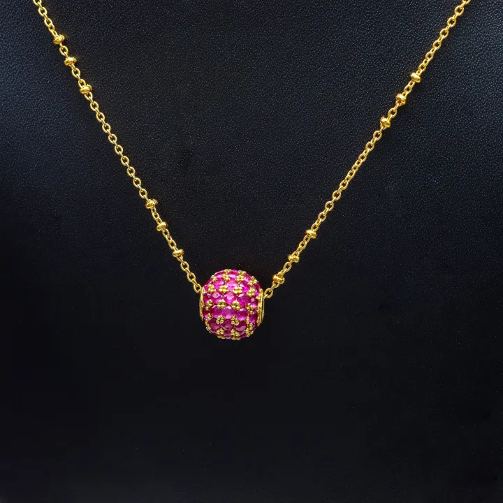 Gold%20Plated%20Panchadhatu%20Chain%20With%20White%20Stone%20Ball%20Locket%20For%20Women%20-%20Image%204