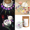 NAMUNY 16 Flower Spoon Set, 410 Stainless Steel Reusable Tea Spoon, Stirring Spoon, Coffee Spoon (4.9 Inch, Rainbow). 