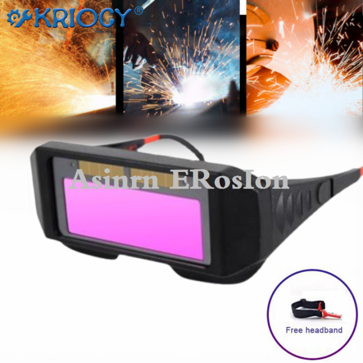 Asinrn ERosIon Automatic Dimming Welding Glasses Light Change Auto Darkening Anti- Eyes Shield Goggle for Welding Masks EyeGlasses Accessories