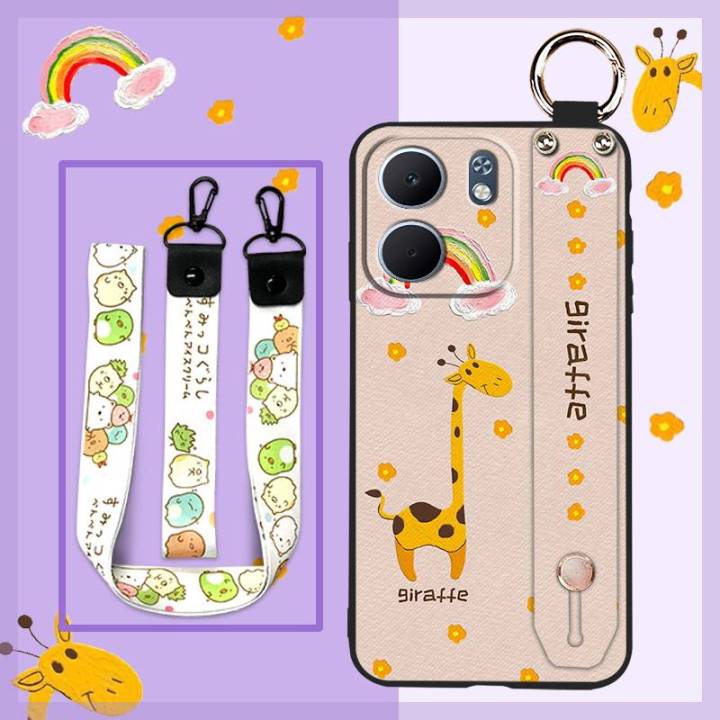 Cute Ring Phone Case For OPPO A5X 5G/4G 2025 Global Durable Protective Wristband Phone Holder Back Cover Silicone