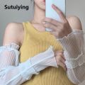 Sutuiying Lace Sun Protection Sleeves Summer Outdoor Driving And Cycling Anti-ultraviolet Arm Sleeves Ice Silk Ice Sleeves Bayline. 